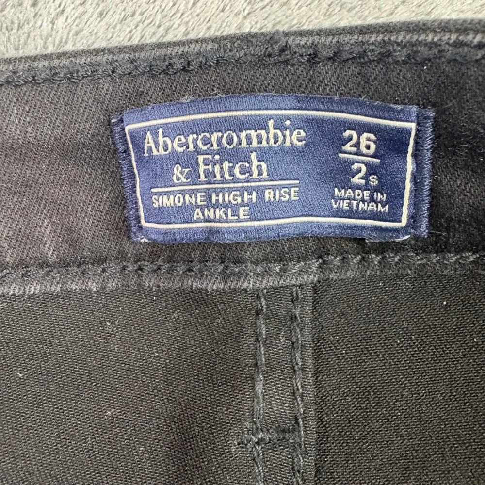 Abercrombie & Fitch 26 2S Black Simone High Rise Ankle Raw Hem Skinny Jeans - Picture 7 of 11